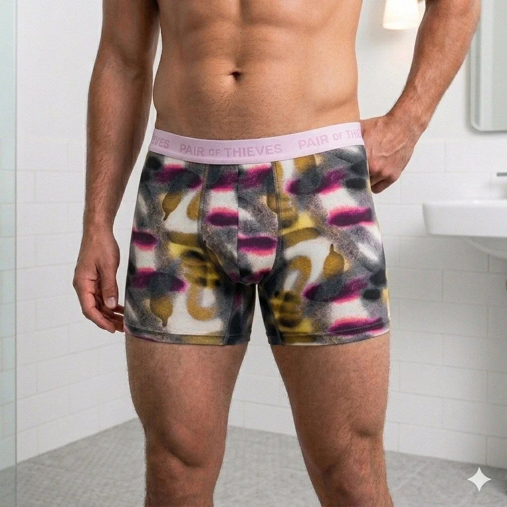 Pair of Thieves Hustle Boxer Briefs Mens Large Tie-Dye/Grey (2) Pack **NEW**